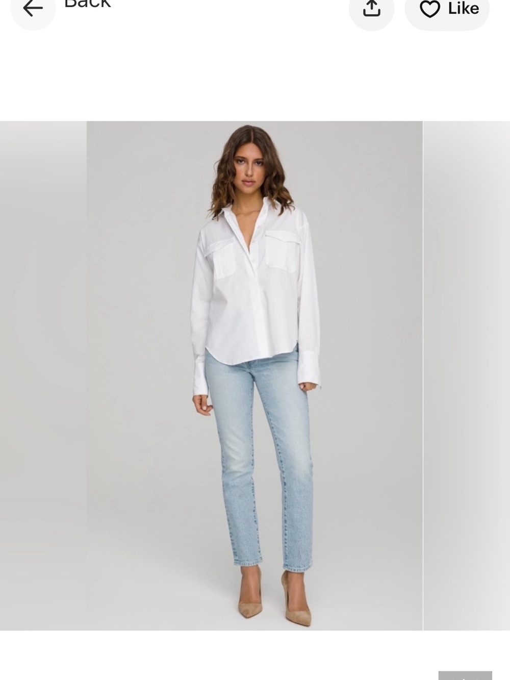 Good American The Good Shirt in White, Size 2